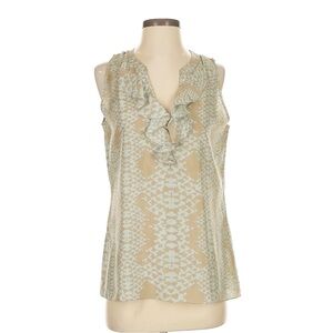 Banana Republic Silk Ruffled Sleeveless Blouse